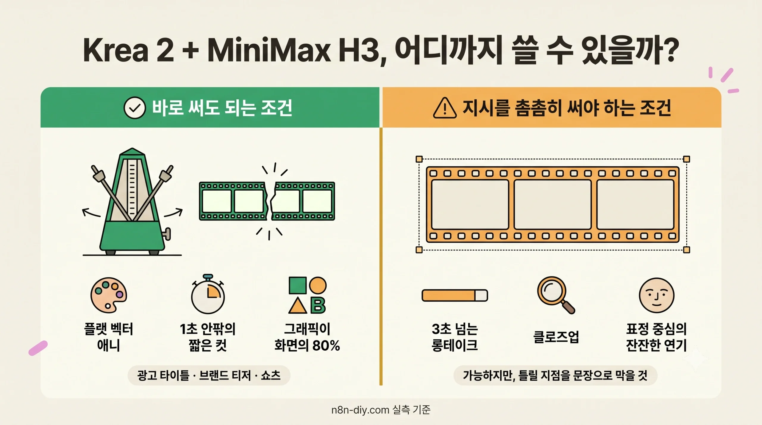 바로 써도 되는 조건 vs 촘촘히 써야 하는 조건