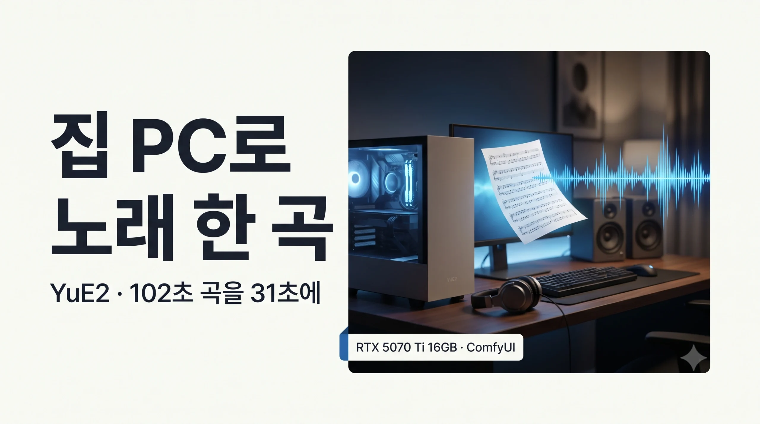 YuE2 사용기 대표 이미지, 집 PC에서 만든 한국어 노래